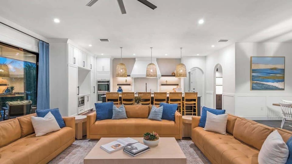 House A - Great Room - Open Floor Plan - Fully Stocked Kitchen - Dining for 10 and Bar seating for 6 - Balcony Access