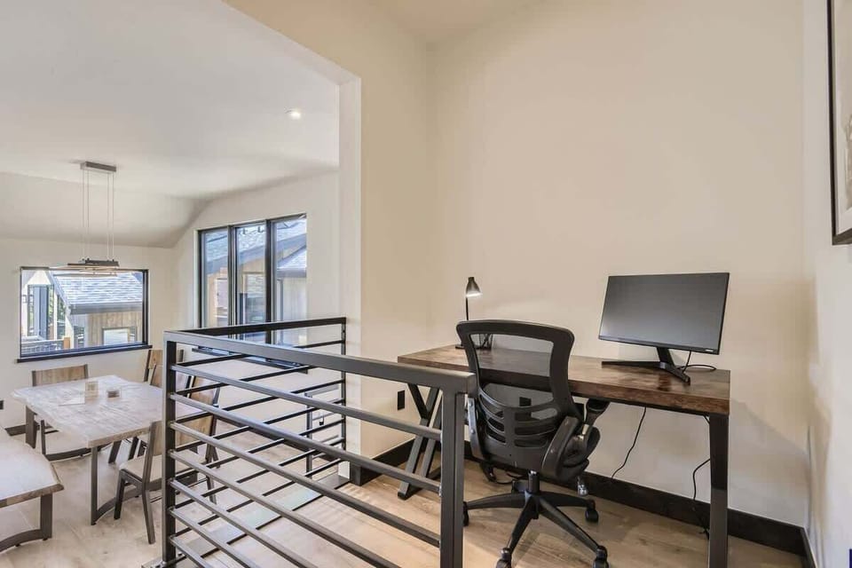 Upstairs office space - monitor with HDMI cable provided.
