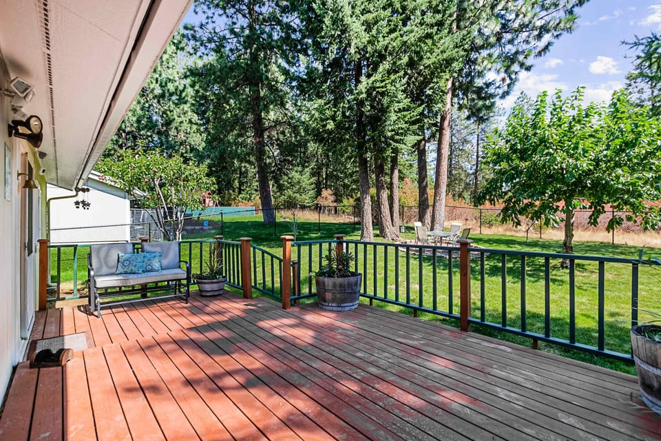 Large fenced yard off of back deck 