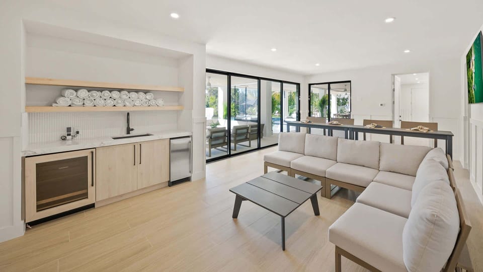 Club Room off the Pool Area - Bar Top Dining - Soft Seating - HD TV's