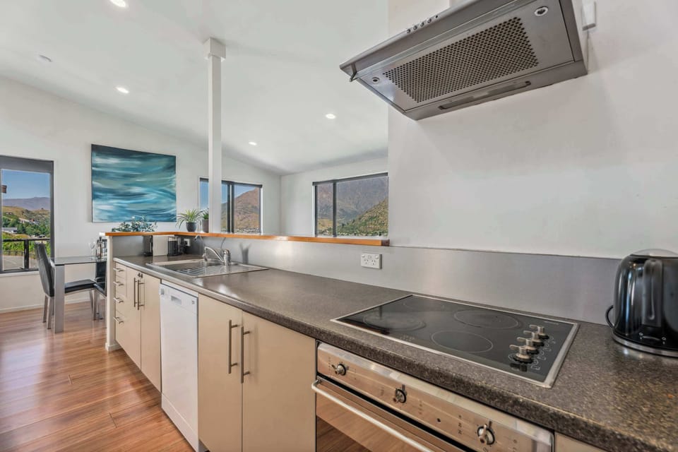 Large, galley style kitchen with wonderful views and lots of natural light
