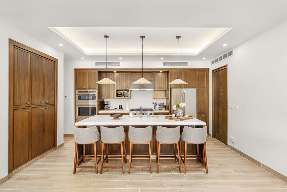 A chef-inspired space with modern appliances.