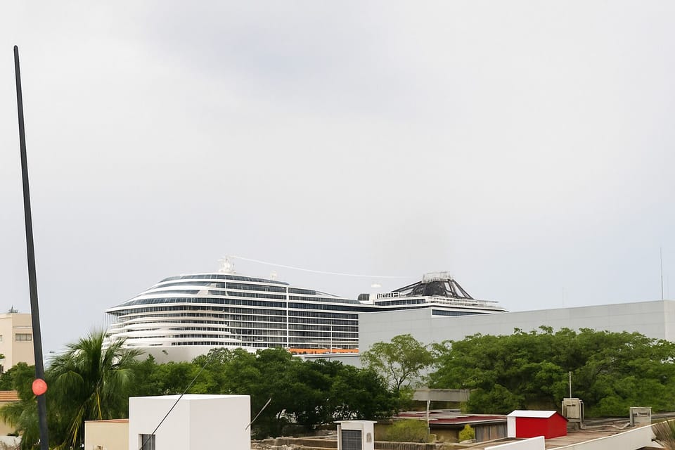 Cozumel’s cruise harbor just a short distance away