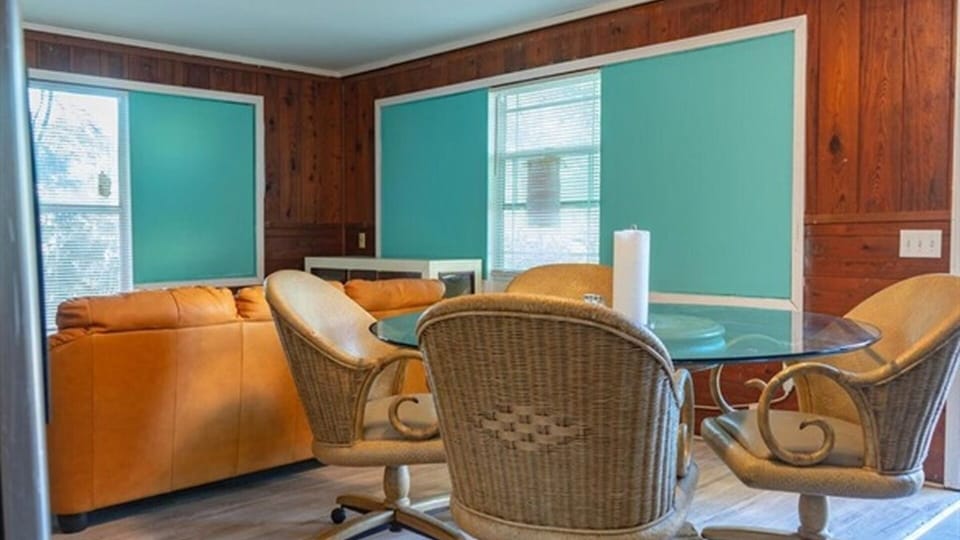 Dining area with living room seating