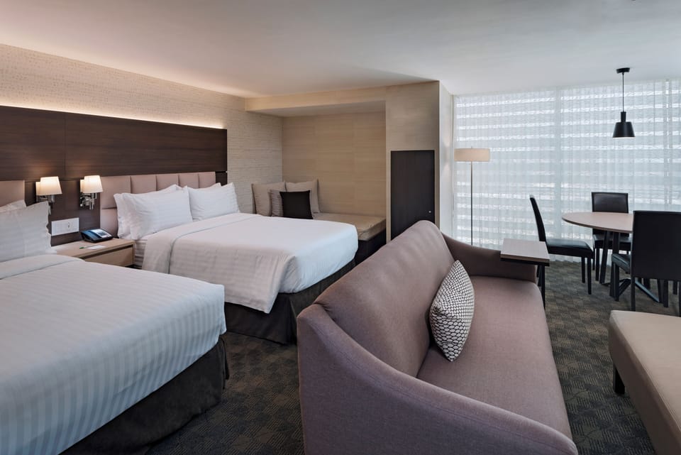 Suite, 2 Double Beds | Premium bedding, in-room safe, desk, blackout drapes