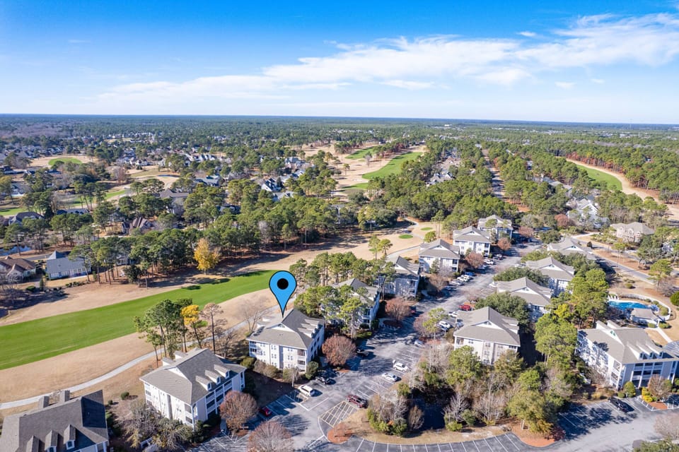 Drone View of Golf Course and Condo