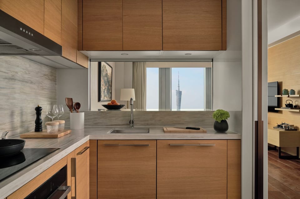 Suite, 2 Bedrooms (Canton Tower View) | Private kitchenette | Fridge, oven, dishwasher, electric kettle
