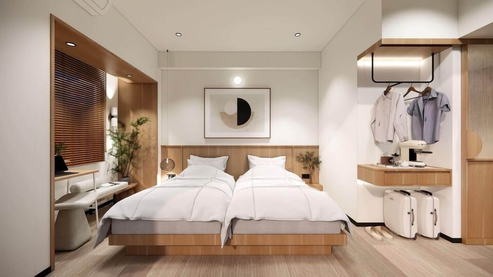 Twin Room, Mountain View | Soundproofing, free WiFi