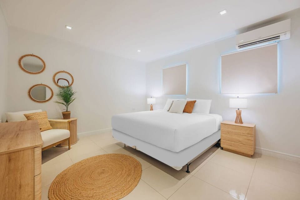Serene sanctuary with luxurious island design.