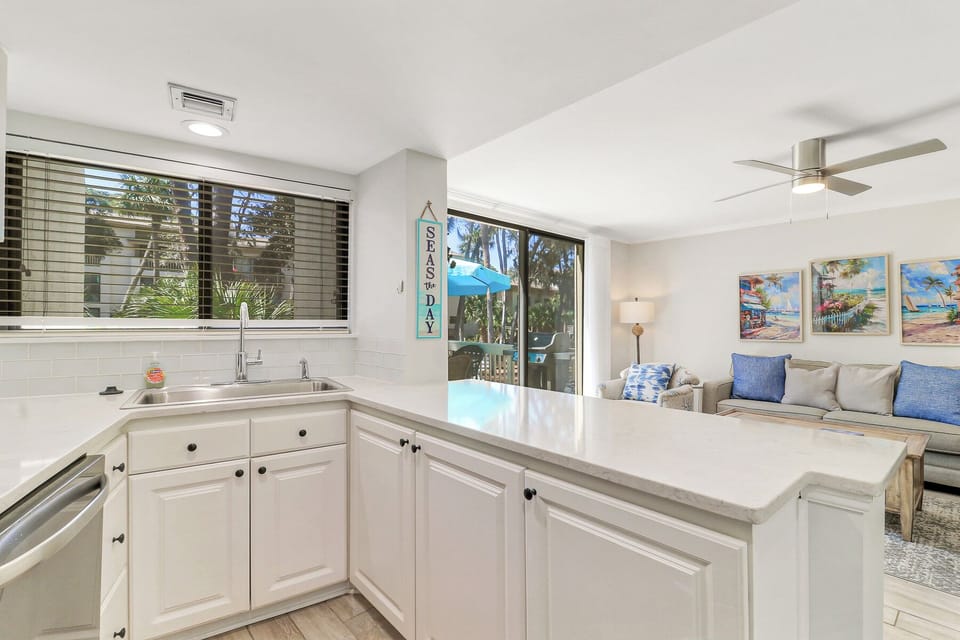 Kitchen - The kitchen features a granite countertop with lots of space for cooking!