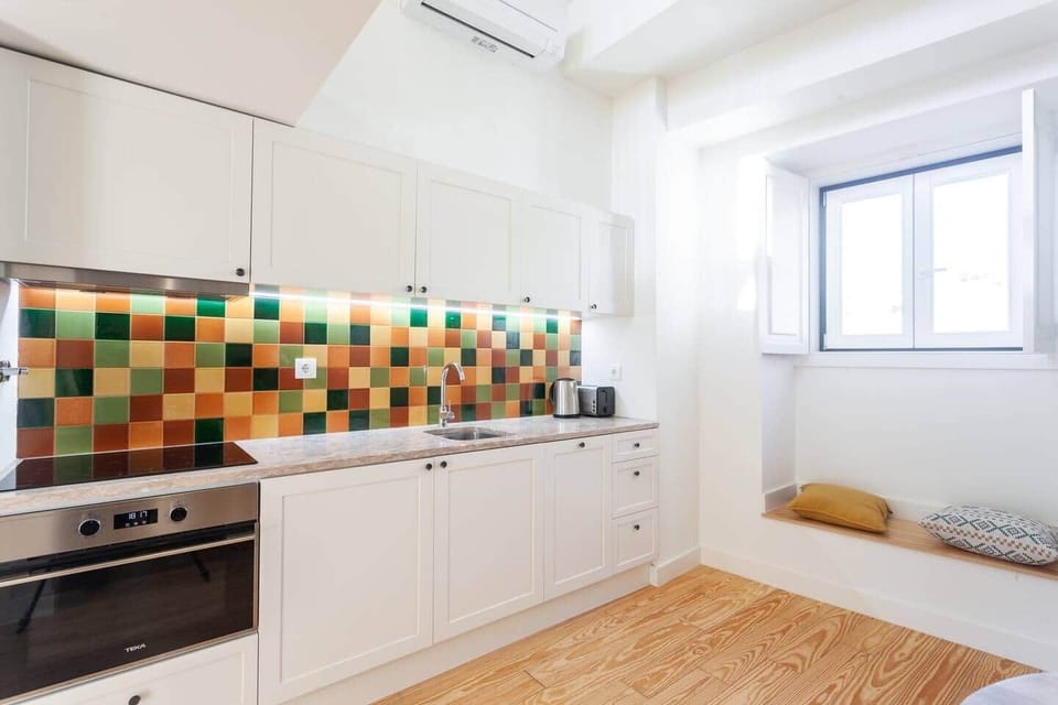 Fully equipped with all you need to cook and eat comfortably; includes 4 hobs (hotplates), oven, microwave, dishwasher, toaster, kettle, coffee machine, washer/dryer, kitchenware and silverware + coffee, sugar, salt, oil, teabags and other basics