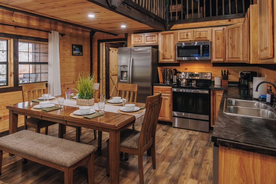 Your fully stocked kitchen with stainless steel appliances for a perfect meal in