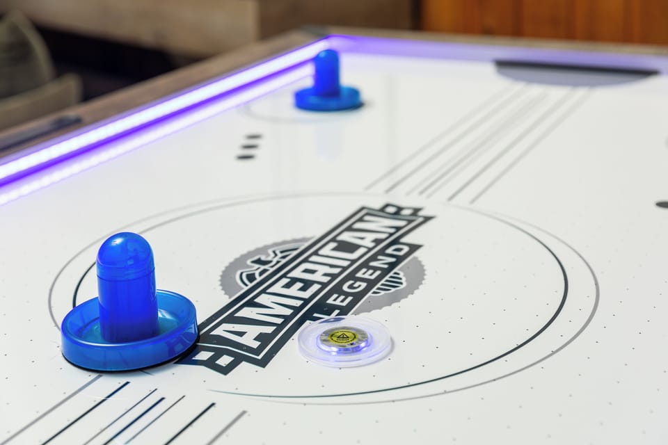 The game room has shuffleboard, foosball, and air hockey for nonstop family fun.