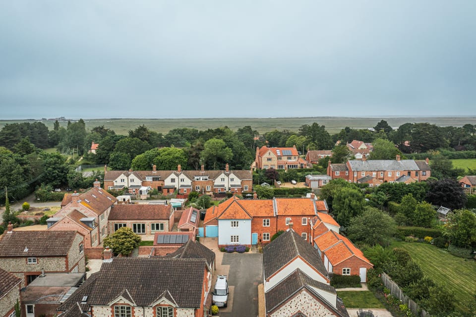 aerial view towards the coast
