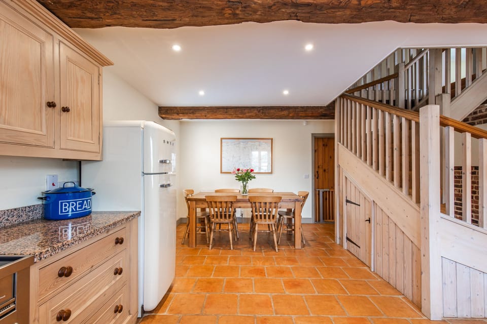 kitchen and dining area