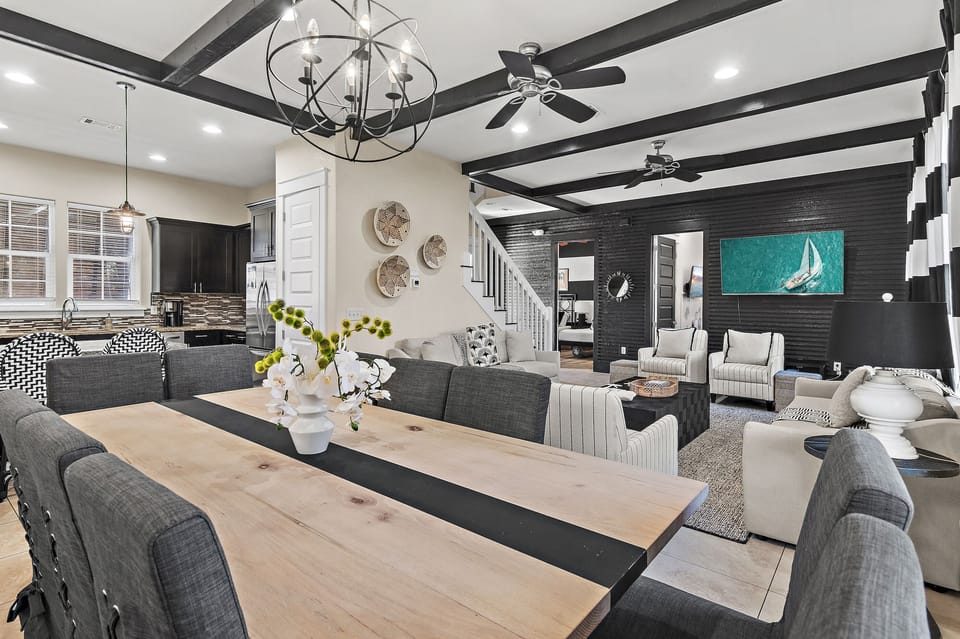 Dining table with seating for six