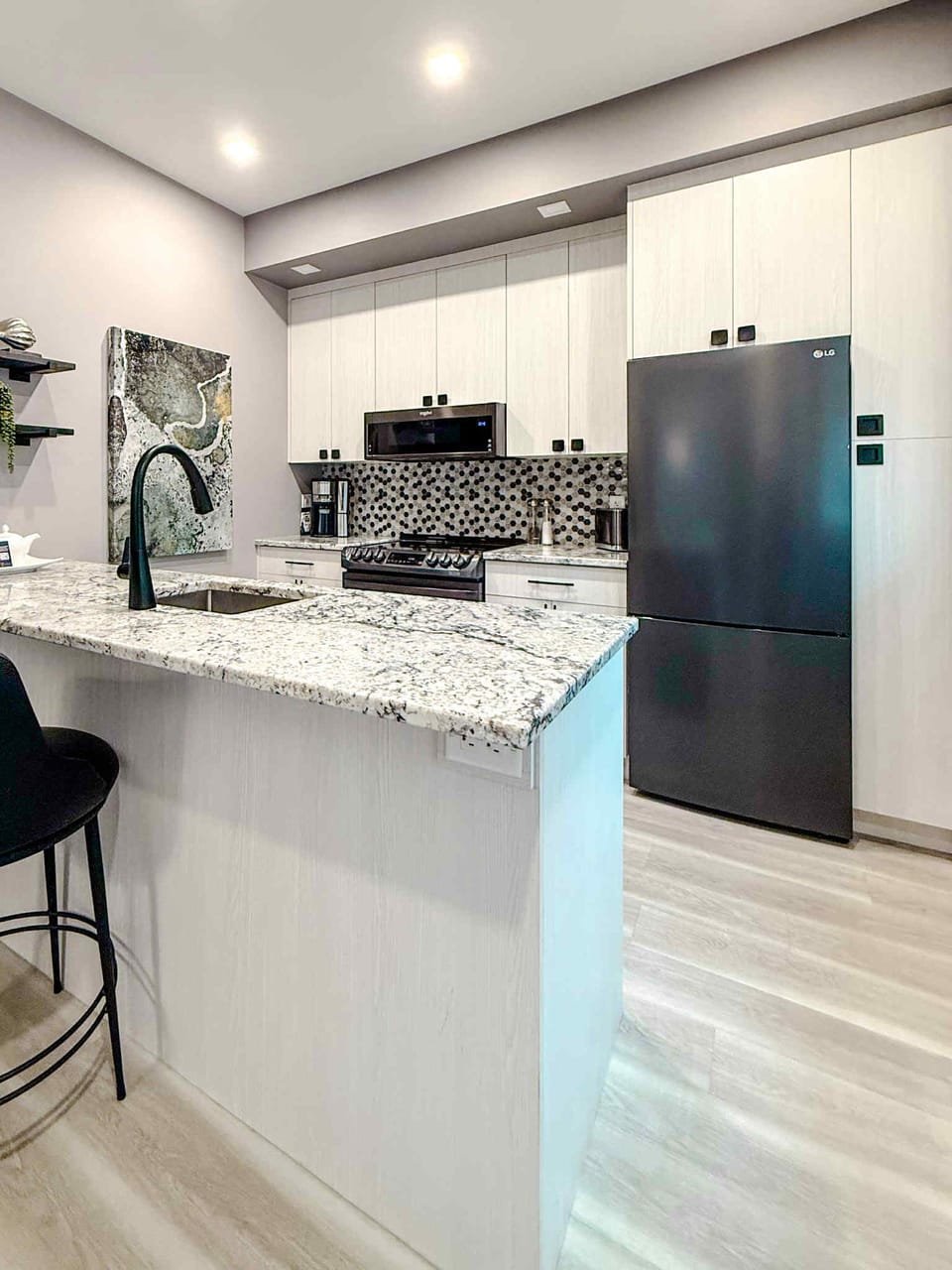 Well appointed kitchen.
Tons of counter space in fully stocked kitchen. 
