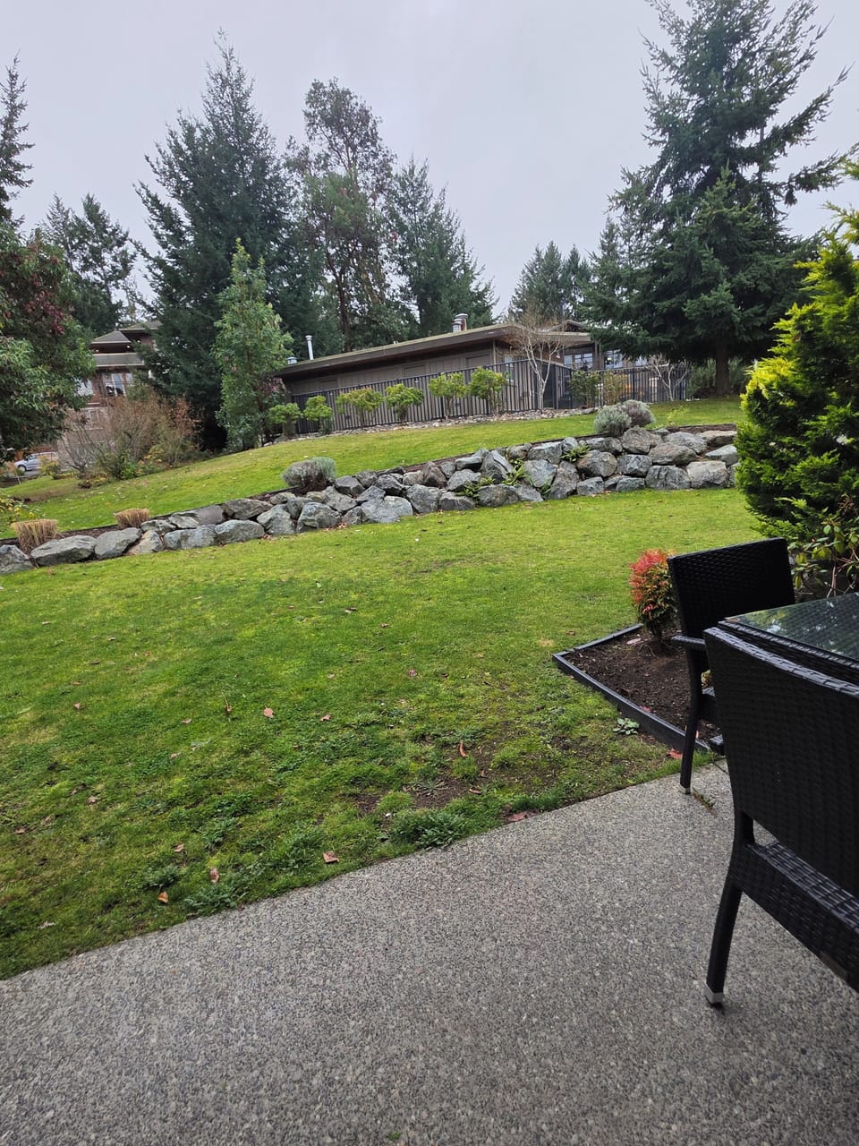 Green space right off back covered patio.