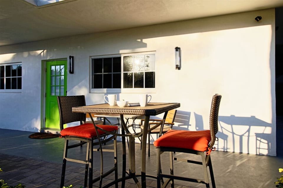 Wake up to coffee on the patio in our little island in the sun