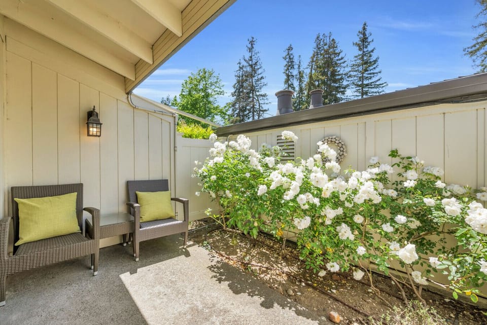 Your own little garden escape. Perfect for morning coffee, a quiet read, or just soaking in the sunshine and roses.