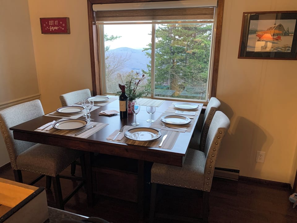 Dining area with view seats 8