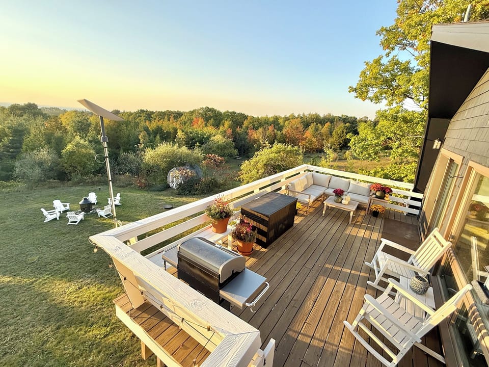 Deck with sunset views and gas grill
