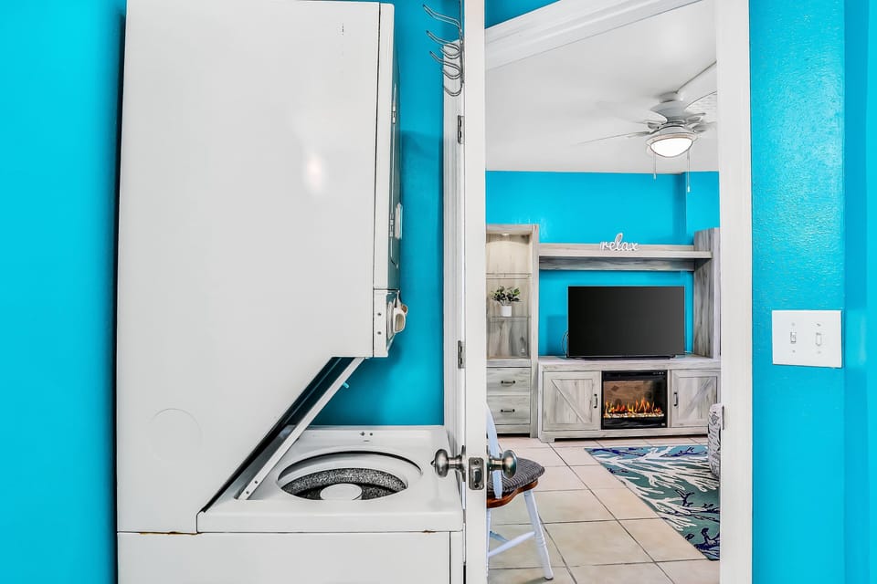 Enjoy added convenience during your beach stay with an in-unit laundry area, perfect for refreshing towels and clothes after a day of sun, sand, and seaside fun.