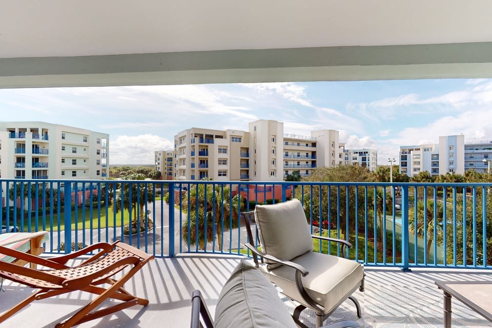 Enjoy your beach stay from this private balcony with comfortable seating and refreshing coastal views. The perfect spot to sip coffee, feel the ocean breeze, and unwind after a day at the beach.