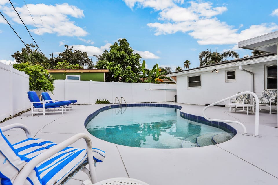 Relax after a day at the beach in this private pool oasis. Enjoy sunny lounging, refreshing swims, and coastal comfort—ideal for a laid-back beach stay with space to unwind and recharge.