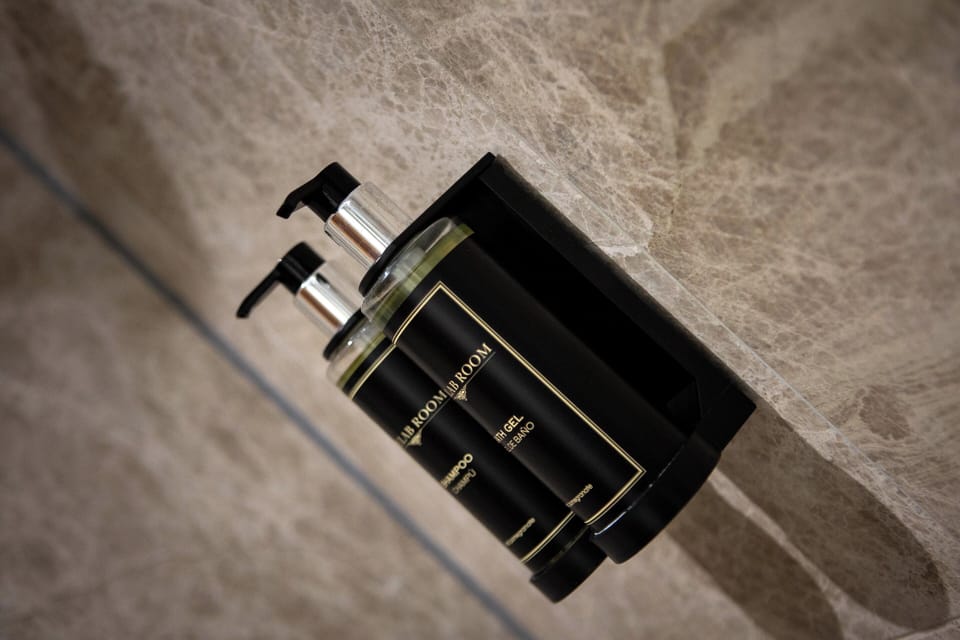 Shower, free toiletries, hair dryer, bidet