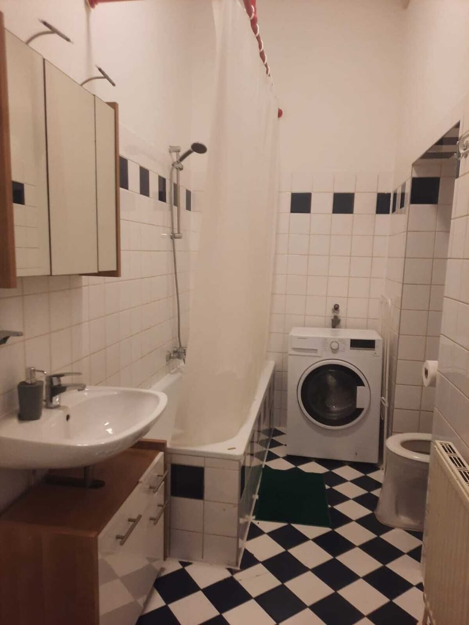 Basic Apartment | Bathroom | Combined shower/tub, free toiletries, hair dryer, towels