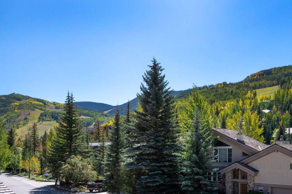 Mountain views from the balcony with grill