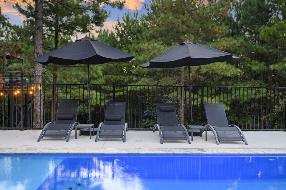 Poolside seating for relaxing and enjoying the outdoors