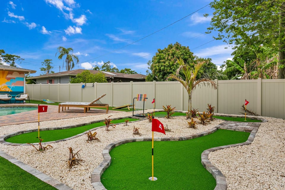 Enjoy friendly competition on your private mini golf course.
