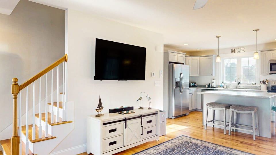 Living room with smart TV