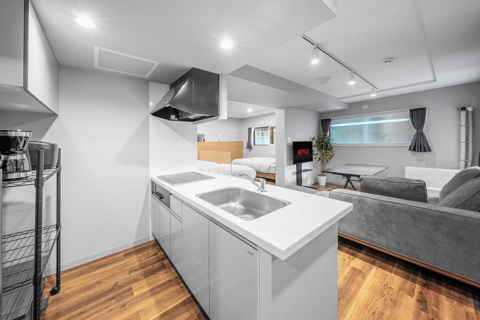Fridge, microwave, stovetop, rice cooker