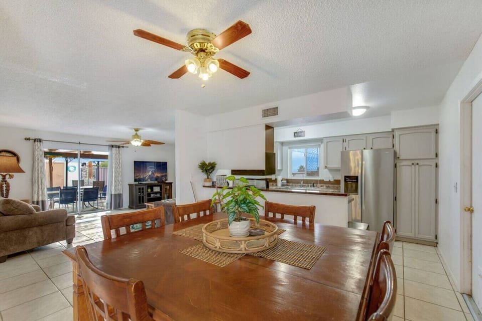 Dining table with seating for six