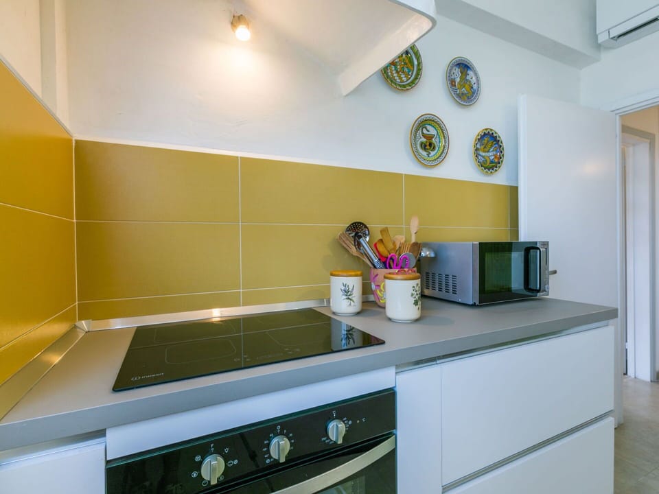 Kitchen Appliance, Kitchen, Countertop, Major Appliance, Interior Design, Kitchen Stove, Flooring, Cabinetry, Stove, Home Appliance