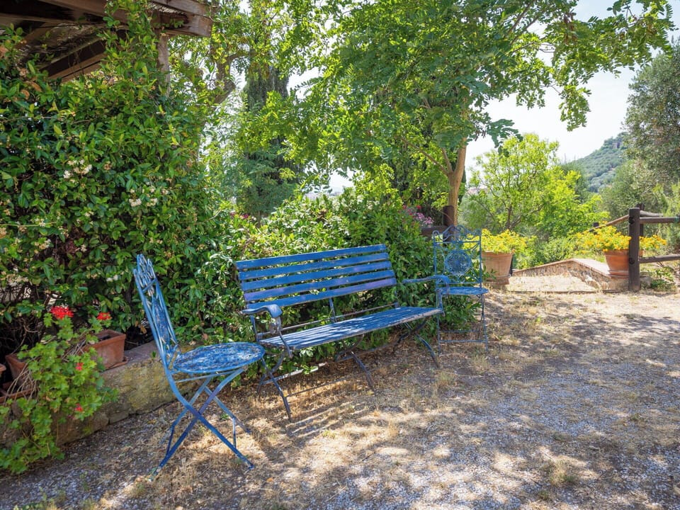Blue, Outdoor Bench, Furniture, Outdoor Furniture, Bench, Garden, Groundcover, Shade, Park