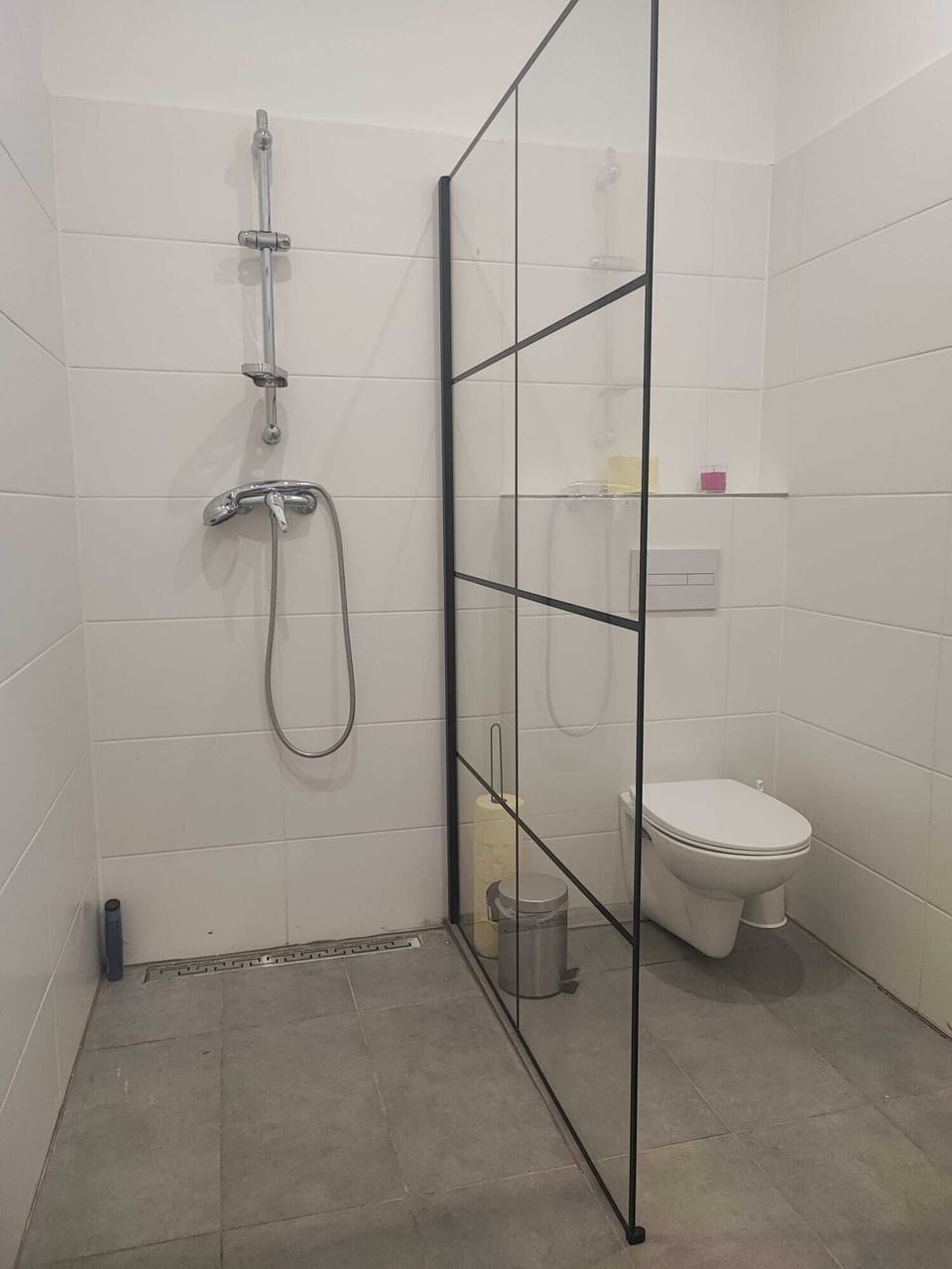 Basic Apartment | Bathroom | Shower, free toiletries, hair dryer, towels