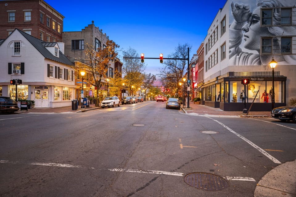 The neighborhood comes alive at twilight