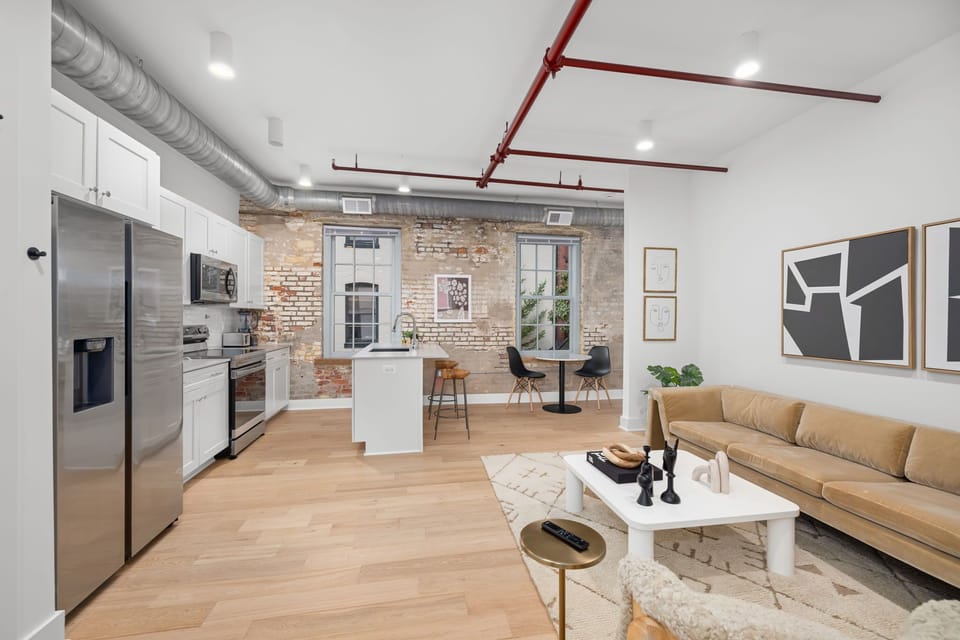 Seamless flow from living area to chef's kitchen