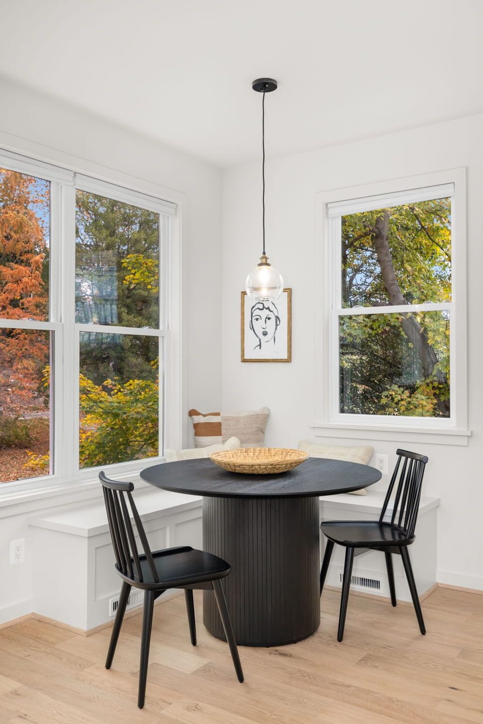 Built-in banquette seating for 6 with gorgeous views