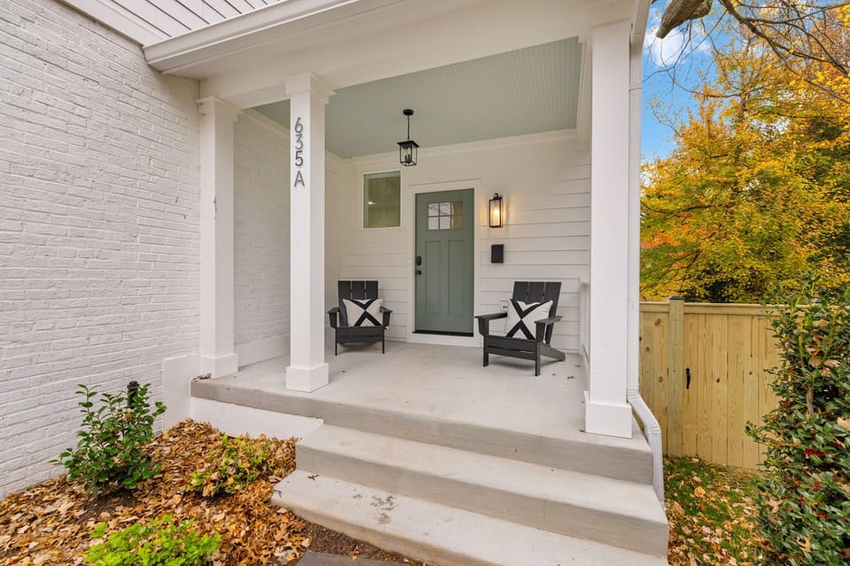 Relax on the front porch with morning coffee