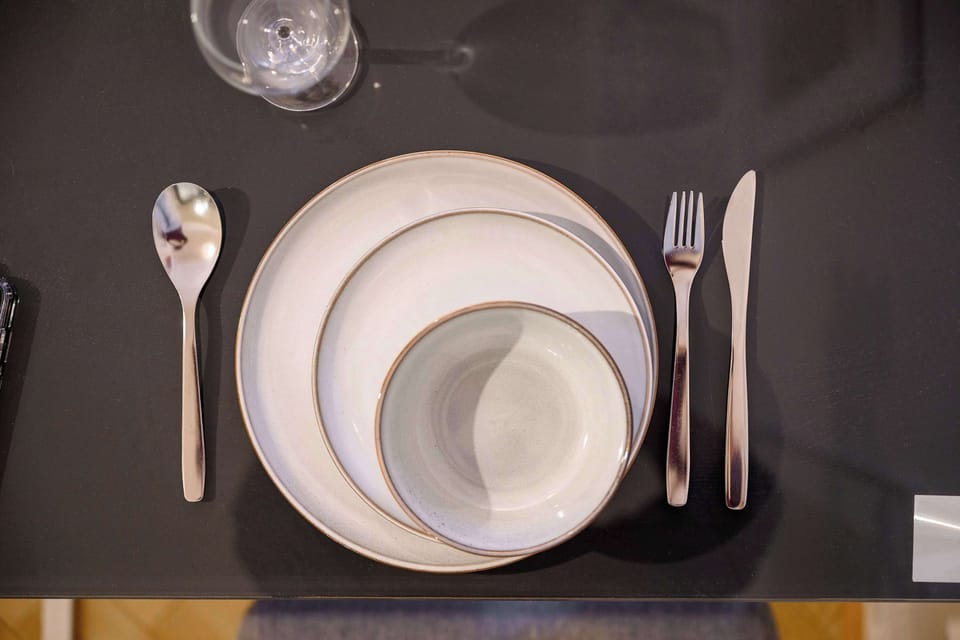 Proper plates, polished cutlery and glassware set for your arrival, so dinner in feels like dining out