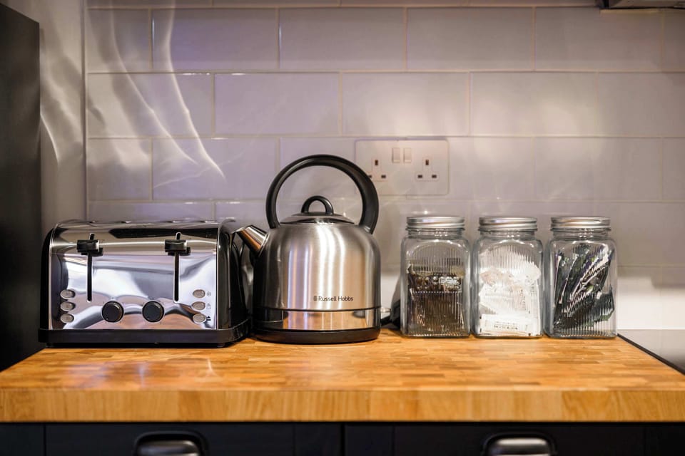 Kettle, toaster and coffee ready to go so you can skip the queue and start your morning right