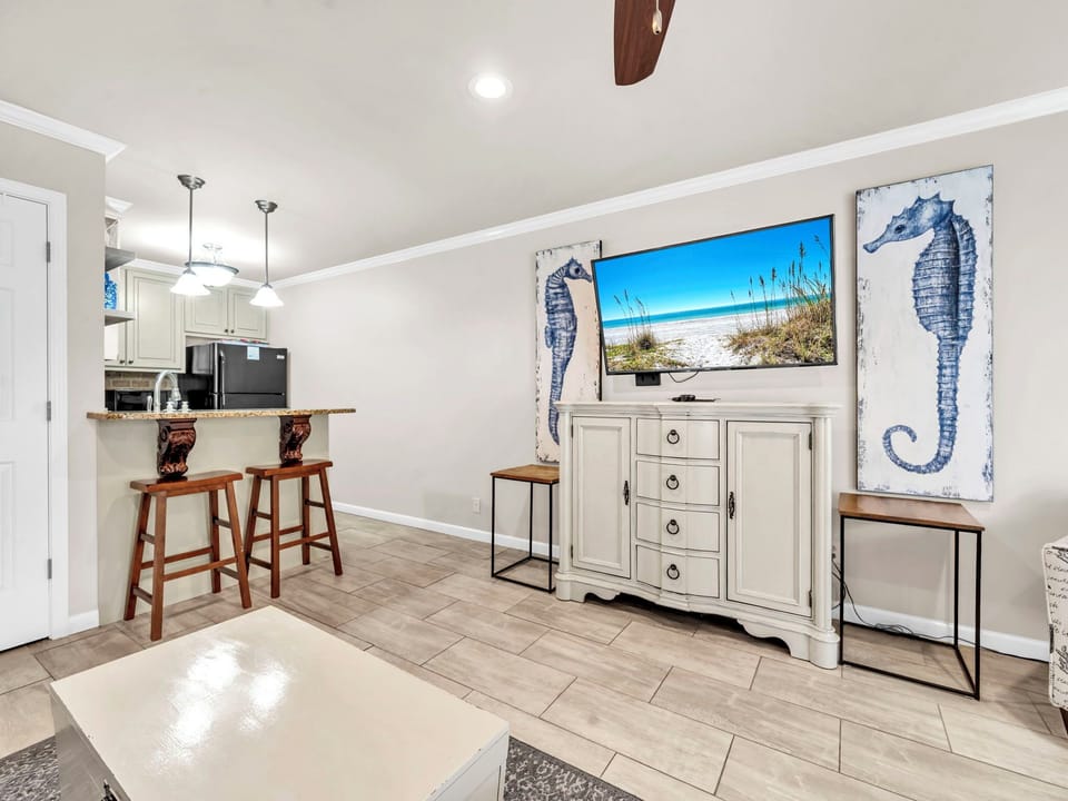 Enjoy a movie on the flat screen