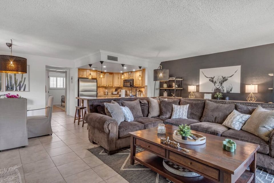 This open living space is the best spot in the house to kick back after a day out.