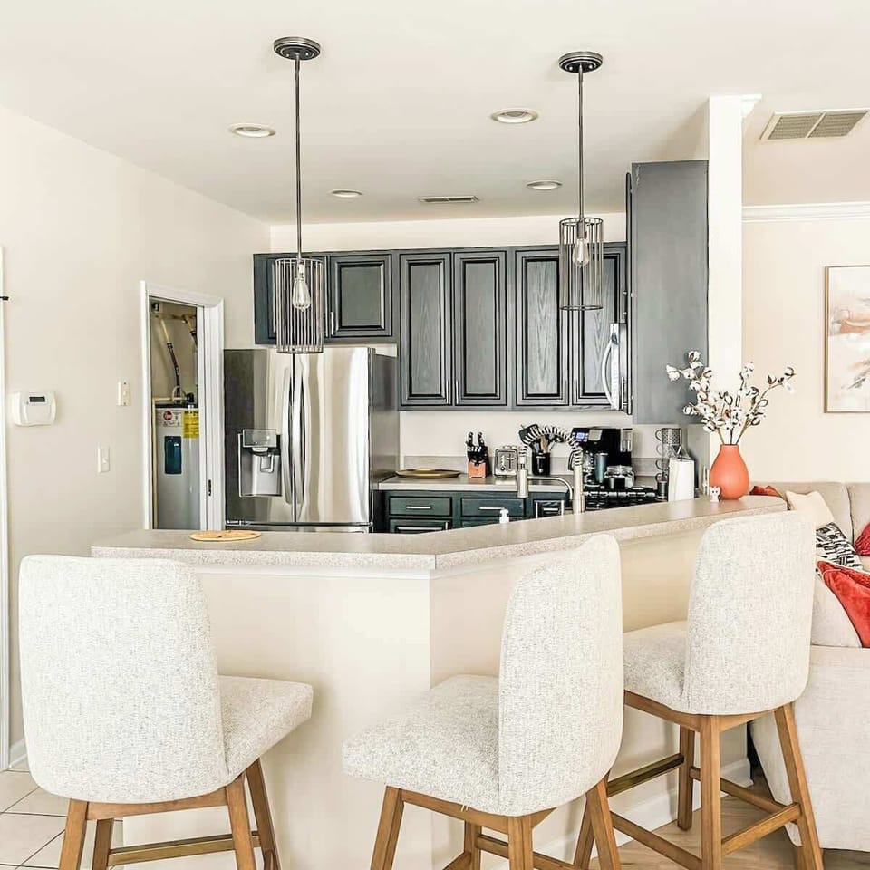 Kitchen with bar seating