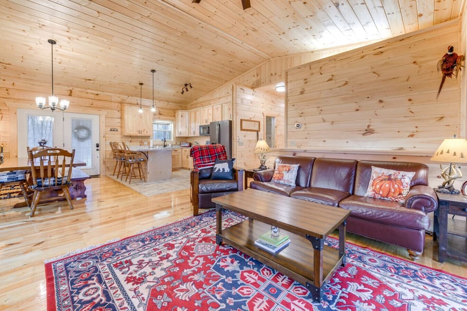 Open Living Area | Cozy Lounge with Leather Seating and Rustic Accents